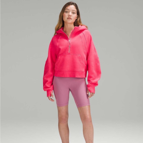 lululemon athletica Tops - Lululemon Scuba Oversized Half-Zip Hoodie Lip Gloss Size M/L